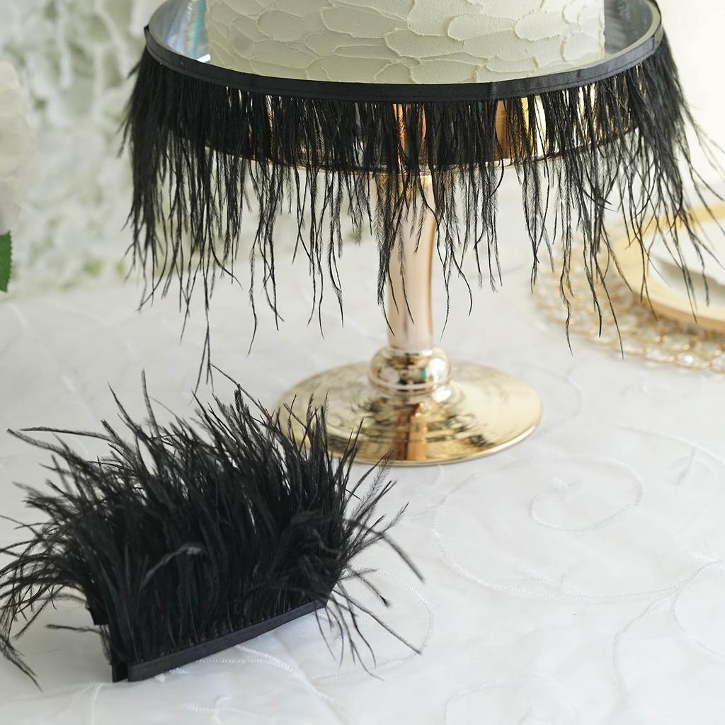 1 Meter Ostrich feather Trim Ribbon Dyed Various Long Ostrich Fringe 8-10CM feathers for crafts Dress/skirt Sewing Accessory