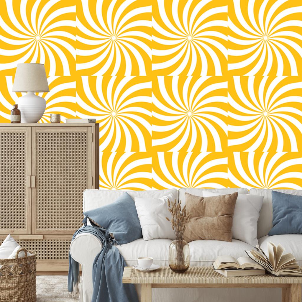 Hippie Background Wallpaper Gold and White for Living Room and Bedroom 50x1000