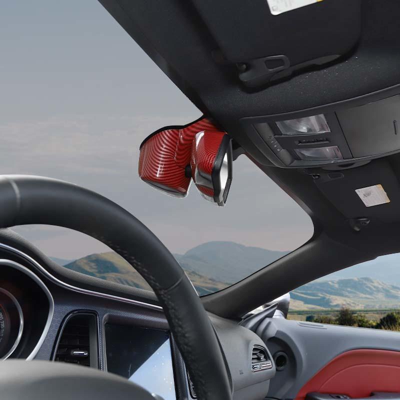 Interior Rearview Mirror Panel Decoration Protective Cover For Dodge Challenger 2015 Up Car Interior Accessories