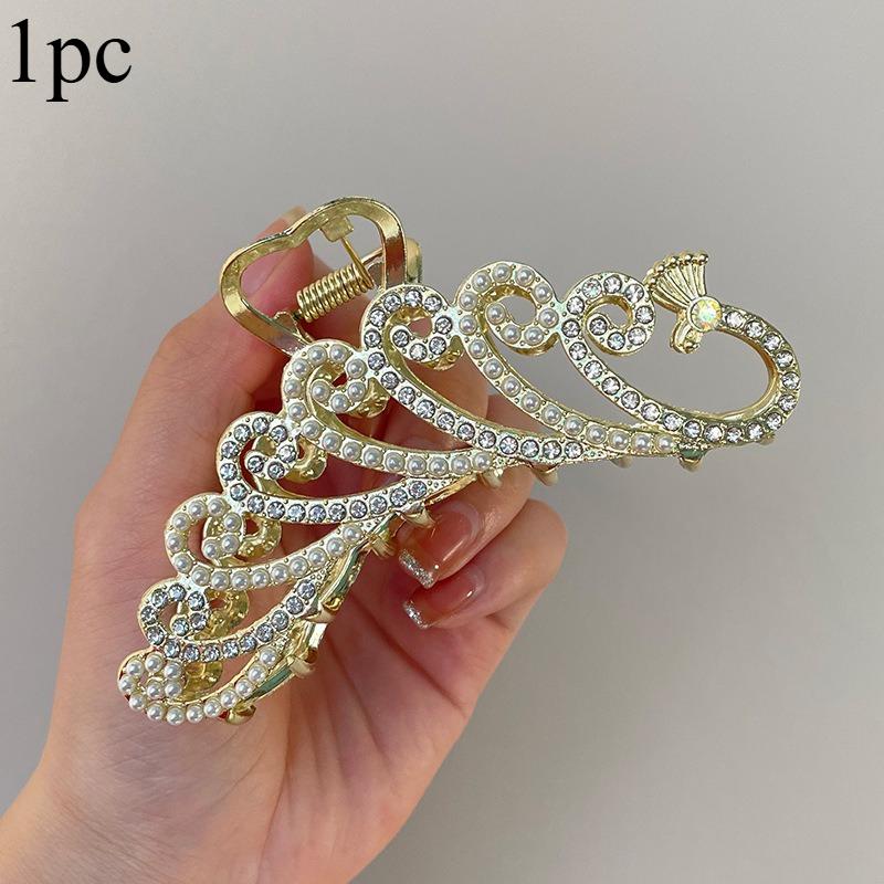 

1 шт. Элегантная золотая полая геометрическая металлическая заколка для волос в винтажном стиле для женщин, повязка на голову, заколка для волос, краб для волос, аксессуары для волос, подарки