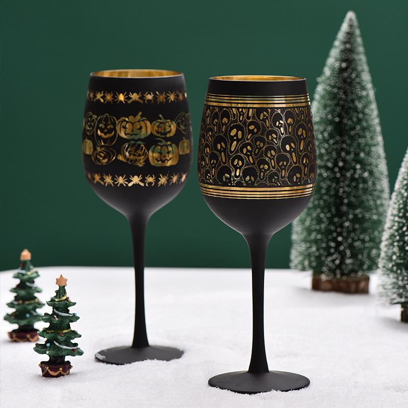 Creative Halloween Christmas Glass Wine Cup Household Colored High Footed Cup Egg Cup Wine Glasses Coffee Mugs