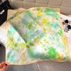 Spring and Summer New Watercolor Flower Versatile Printed Silk Scarf Women's Light Luxury Style Imitation Silk Scarf Commuting Tied Hair Fashion Squar