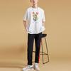 Li Ning T Shirts Unisex Ivory Crew Neck Moderate Straight Fit AHSQ557-1