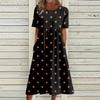 Summer Dress For Women Casual Printed Short-Sleeve Beach Swing Dress