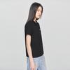 SS25 Standard Embroidered Logo Casual Short Sleeve Polo Shirt Women tops Black LWT009916205143K11000
