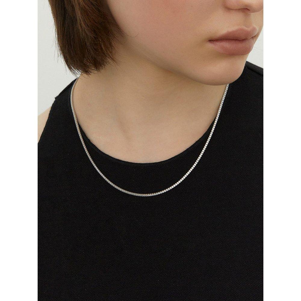 Silver 925 Brilliant Slim Tennis Necklace Lsn56