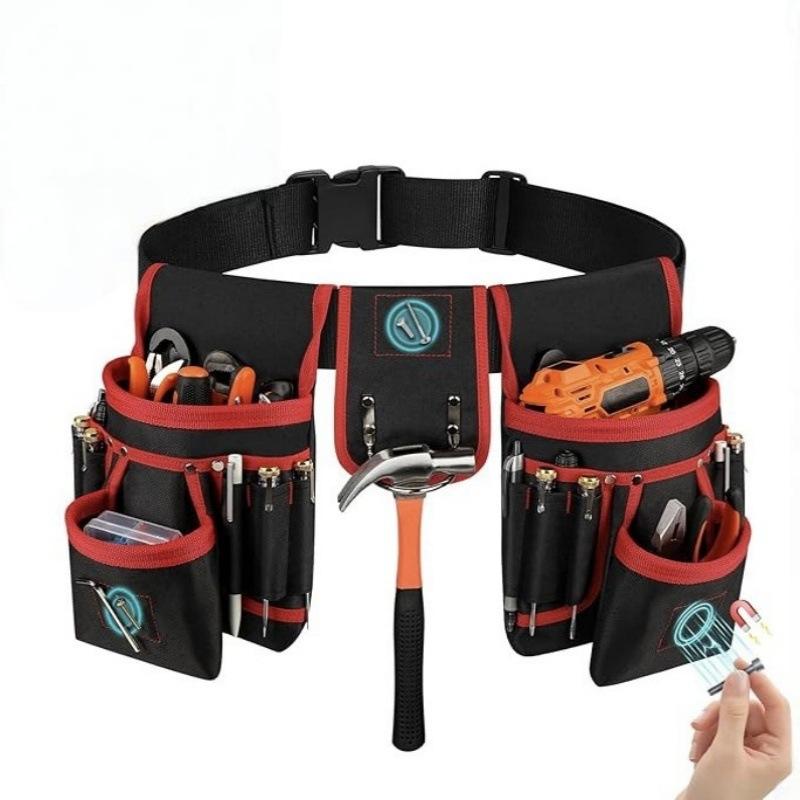 

Duty Magnetic Tool Belt Multi-Pocket Tool Bag with 26 Loops Detachable Waist Organizer for Electricians & Construction Workers