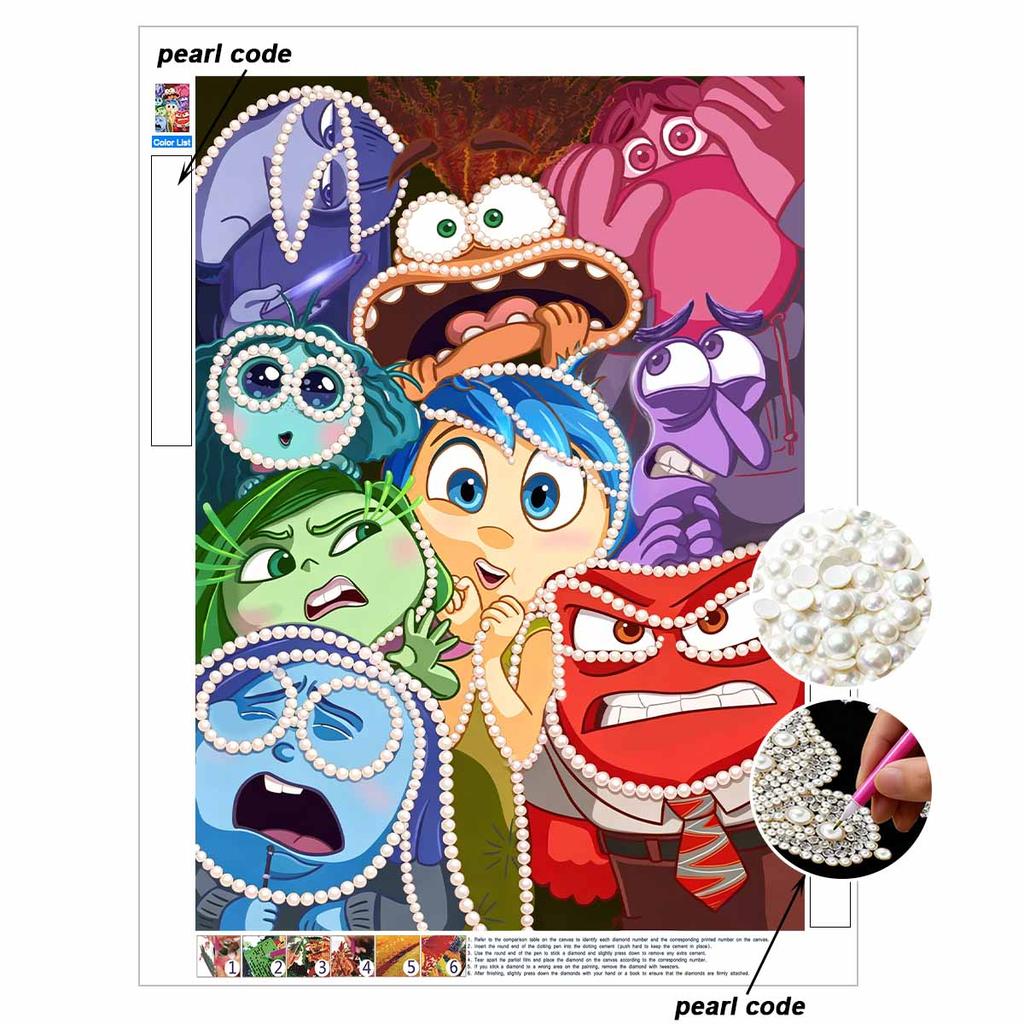 Disney Pearl Painting Inside Out Creative Dot Diamond Art Painting 5D DIY Pearl Embroidery Mosaic Cross Stitch Kit Home Decor