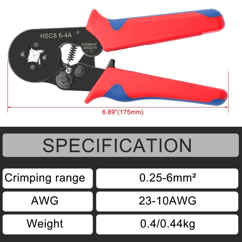 Multifunctional Crimping Tool Wire Stripper Portable Ferrule Crimper Pliers for Home Electrician Daily Use