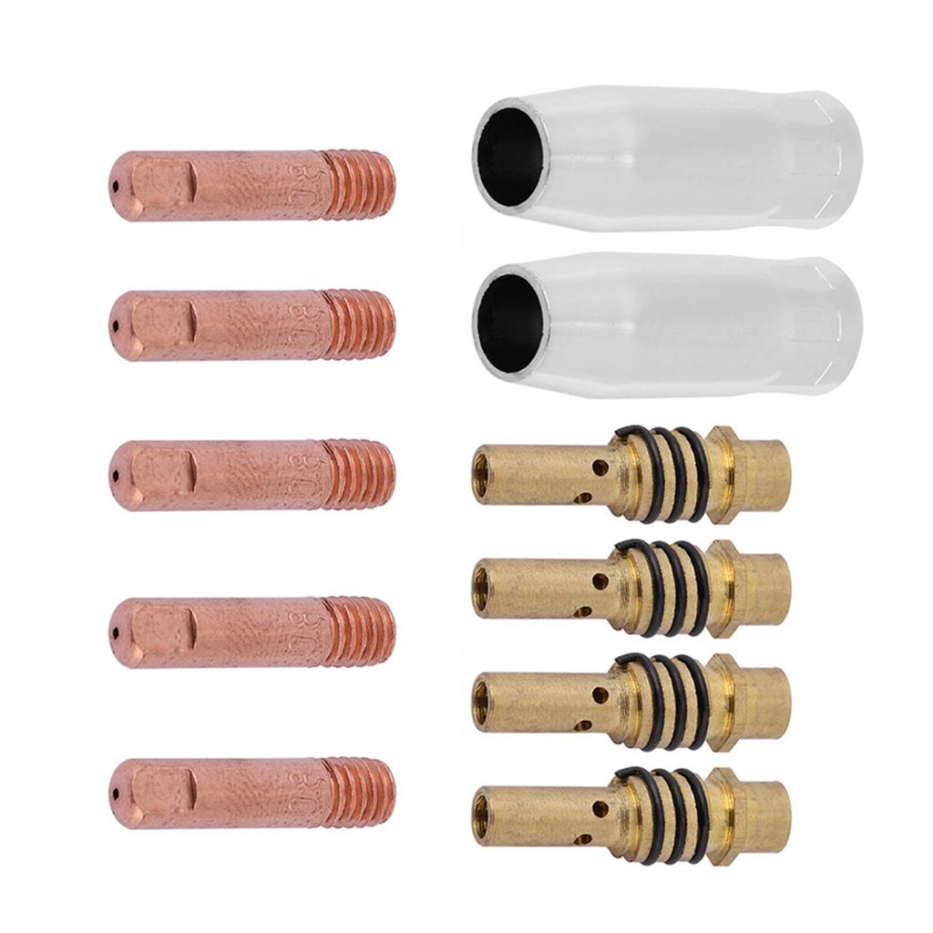 11pcs Nozzles Contact Tips Holders MIG Welder Consumable Accessory Fit for 15AK Torch Gun