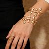 Elegant Gold Bracelet and Ring Set: European Design, Exaggerated, Lightweight, Luxury Two-Piece Jewelry