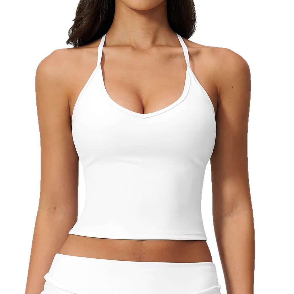 Introducing the Stylish Women's Quick-Dry Yoga Tank Top: Beautiful Design, Perfect for Fitness & Sports.