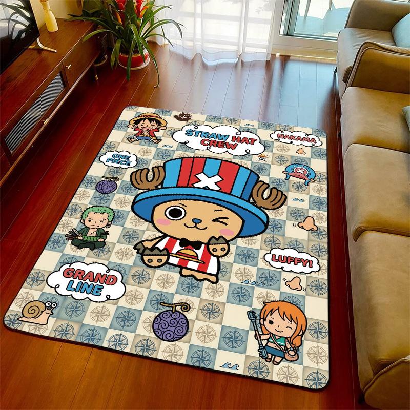 One Piece Anime Theme Carpet Rug Floor Mat Soft Surface Non Slip Base for Living Room Bedroom -QJY 60x90cm