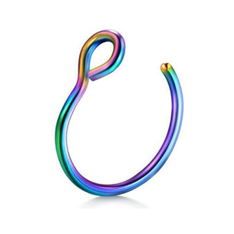 

Украшения для пирсинга носа и губы из нержавеющей стали в форме буквы U - простой, устойчивый к выцветанию, уникальный дизайн 0.8*8mm