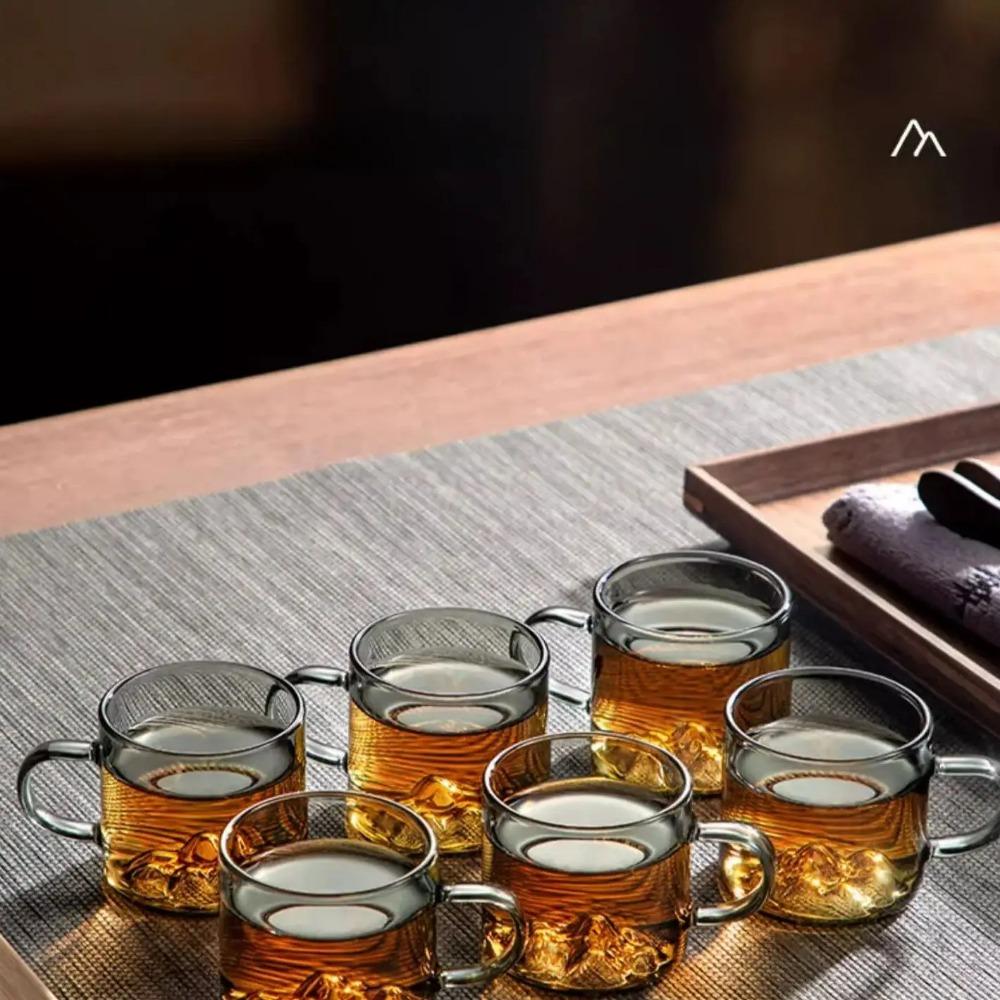 GIANXI High Borosilicate Glass Cup Thickened High Temperature Bottom Guanshan Design With Handle Small Tea Cup Kung Fu Tea Set