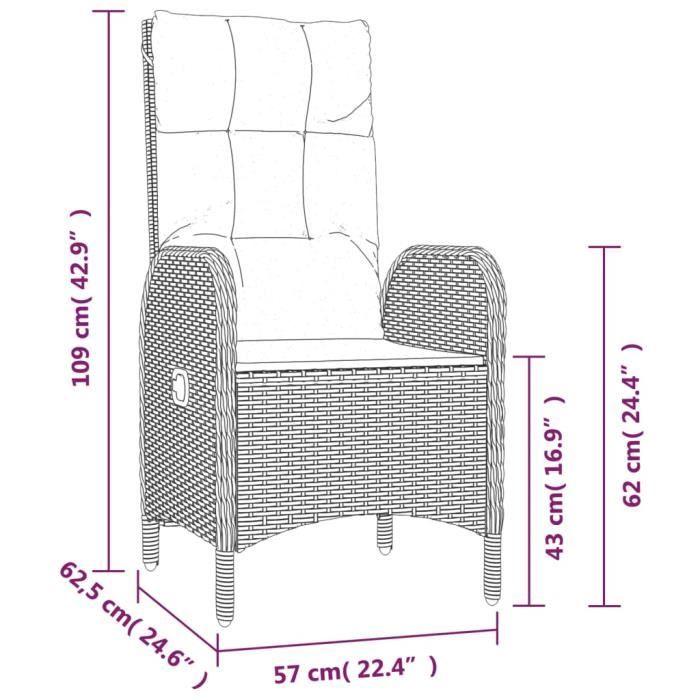 VidaXL Mobilier à dîner de jardin 9pcs et coussins noir résine tressée 3185082
