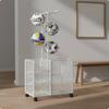 Sports Storage Rack Curved Holders Mobile Open Basket Wheeled