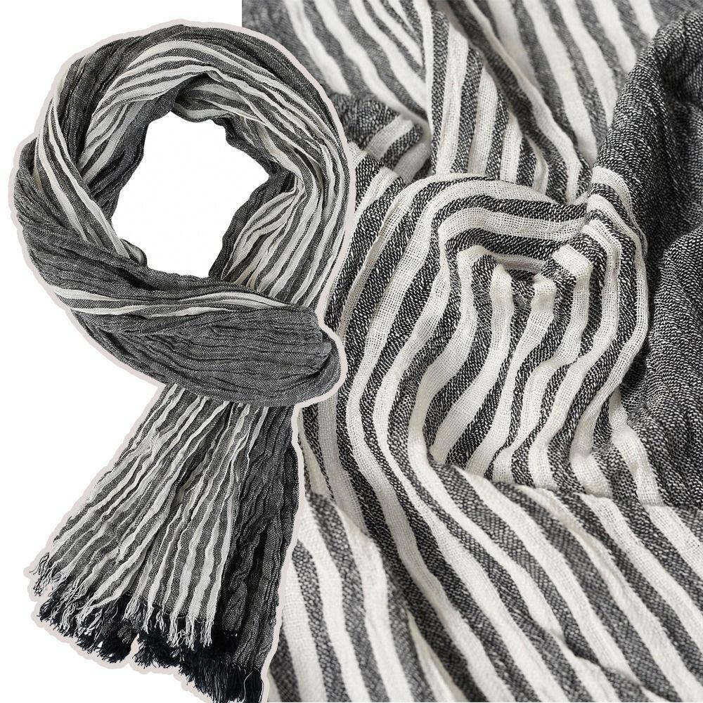 Cotton Linen Yarn-dyed Winter Men's Scarf Tassel Neckerchief  Wrap  Autumn Winter Warm