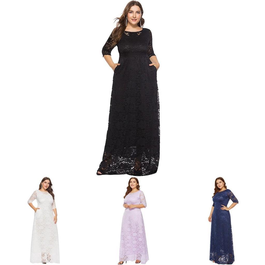 Elegant Women's Lace Hollow Design Maxi Dress For Formal Evening And Cocktail Parties