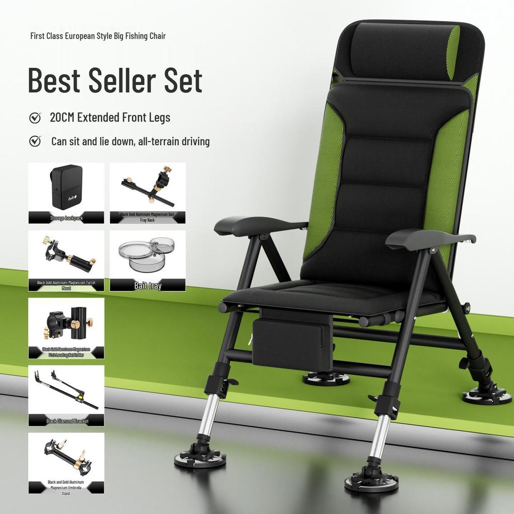 Reclinable European Multi-Functional Folding Fishing Chair
