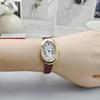 Luxury Brand Women Oval Goose Egg Quartz Watch Vintage Leather Strap Wristwatch Ladies Watches Christmas Gift Clock Relojes