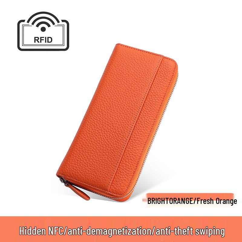 

Women s Large Capacity RFID Genuine Leather Wallet and Phone Bag with Anti-Magnetic Protection