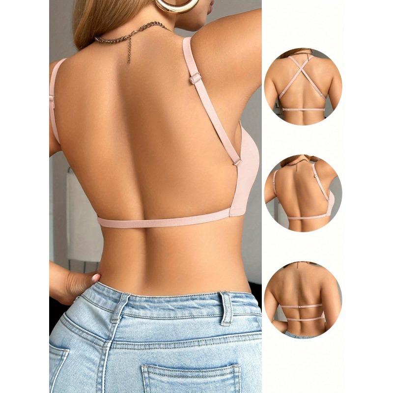 Women's Multi-Way Beauty Back Bra Sexy Backless Halter Bra Plus Size Push Up Brassiere