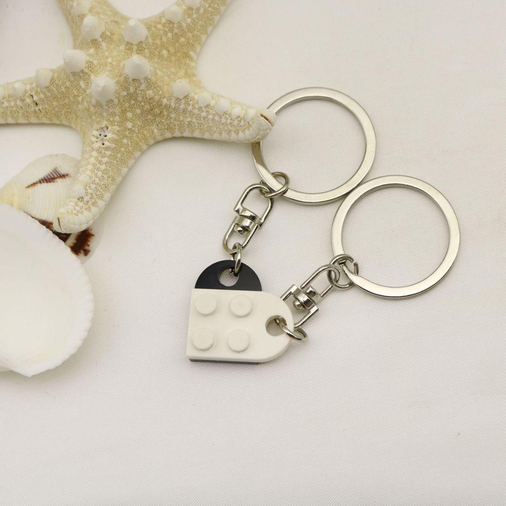 Abnehmbarer Herzbaustein Schlüsselanhänger - Valentinstags Pfirsichherz Geschenk für Paare