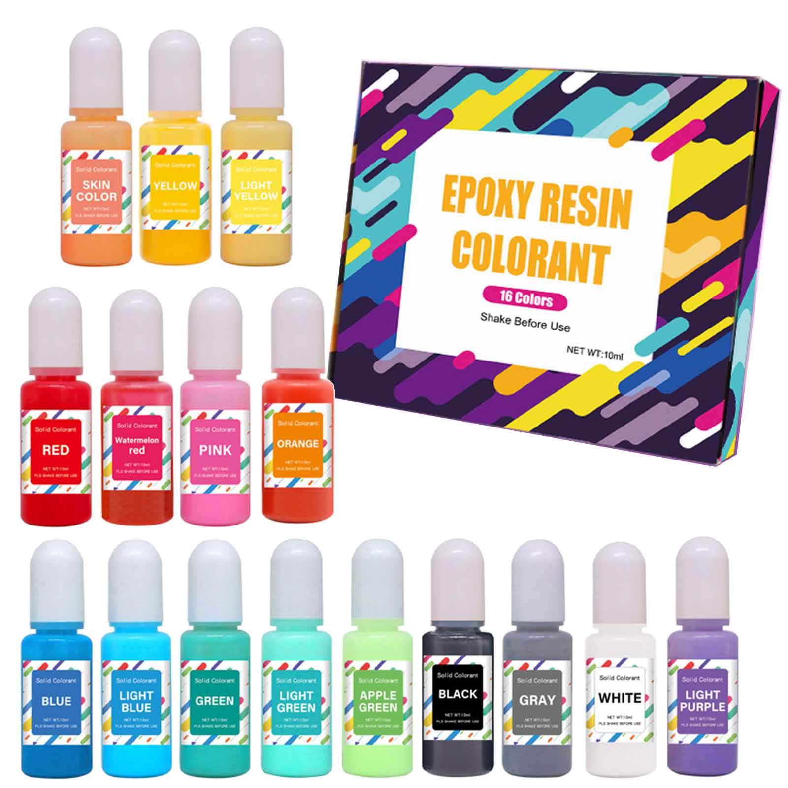 

10ml Epoxy Resin Pigments 16-Color Candle Dye Colorant DIY Beeswax Aromath Soap Colorant Handmade Craft Making Supplies 1