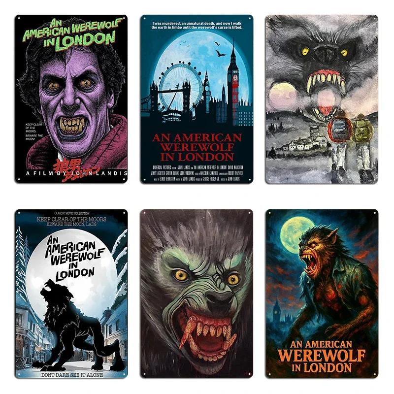 An American Werewolf In London John Landis Horror Classic Metal Plaque Personalized Club Wall Decor Designing Tin Sign Poster