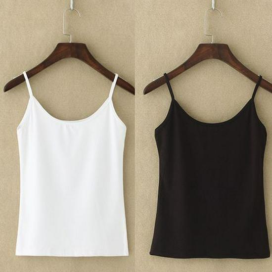 Women's Solid Color Slim Fit Camisole - Anti-Exposure Base Layer (1-2 Pieces) for Inner or Outer Wear