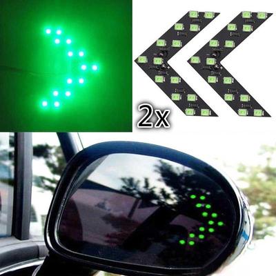 2pcs Car Side Rearview Mirror Arrow Yellow 14SMD LED Turn Signal Indicator Light
