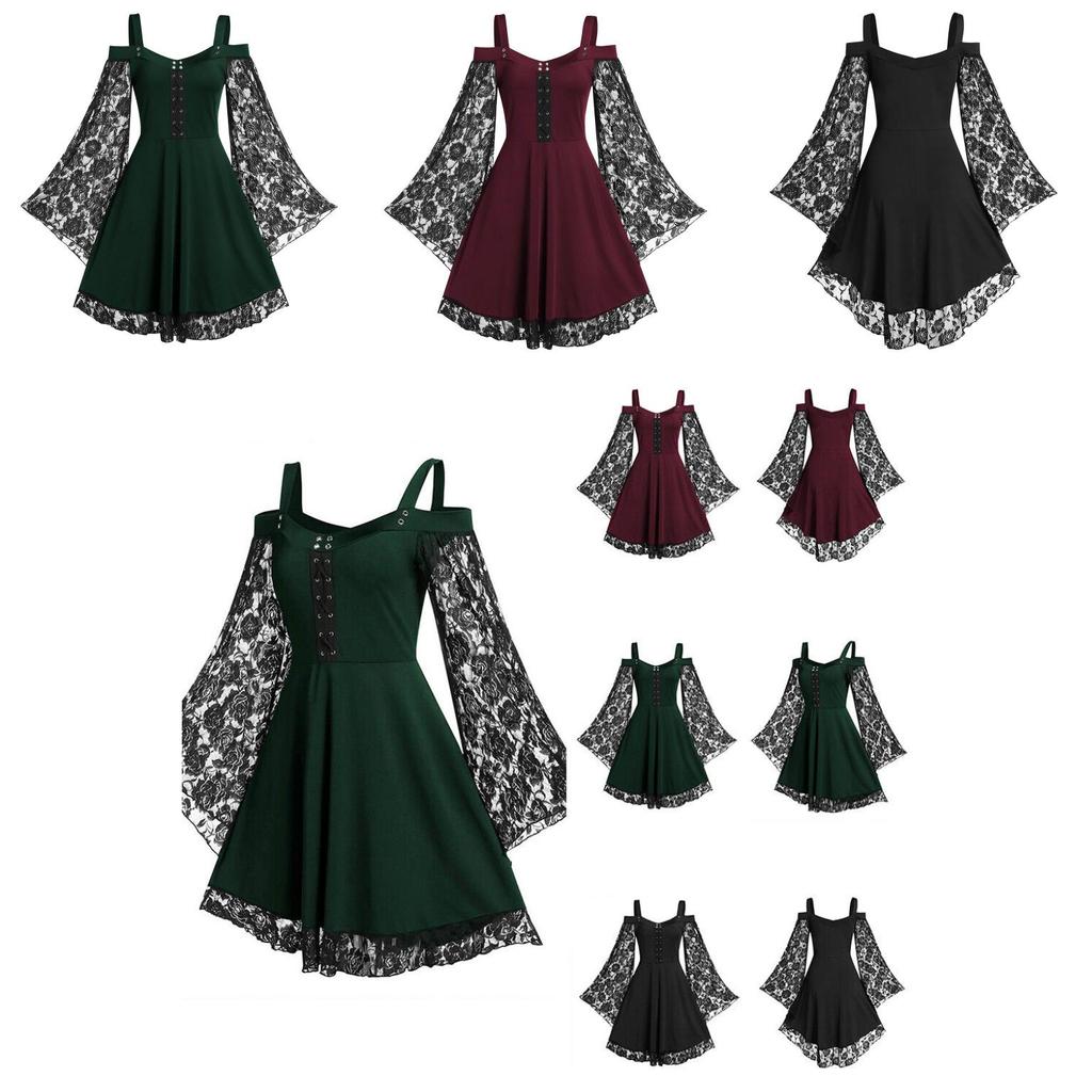 One Word Collar Women's Victorian Style Dress With Long Sleeves Perfect For Christmas And Easter