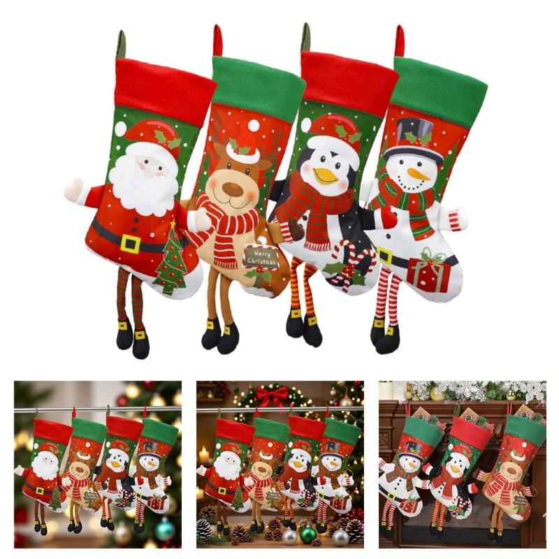 Vánoční stromeček Závěsná punčoška Přívěsek Cukroví Dárková taška Vánoční ozdoba Ponožka pro rodinu Domácí dekorace