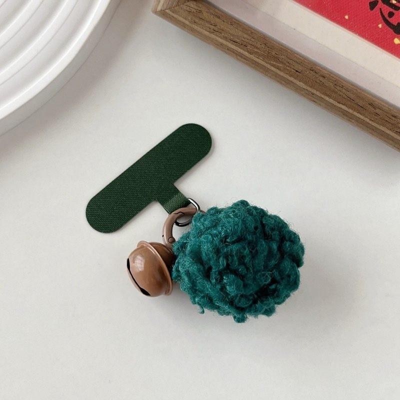 

Bell Fur Ball Small Pendant Universal Mobile Phone Bag Keychain Earphone USB Flash Drive Plush Chain Hanging Rope Cute D