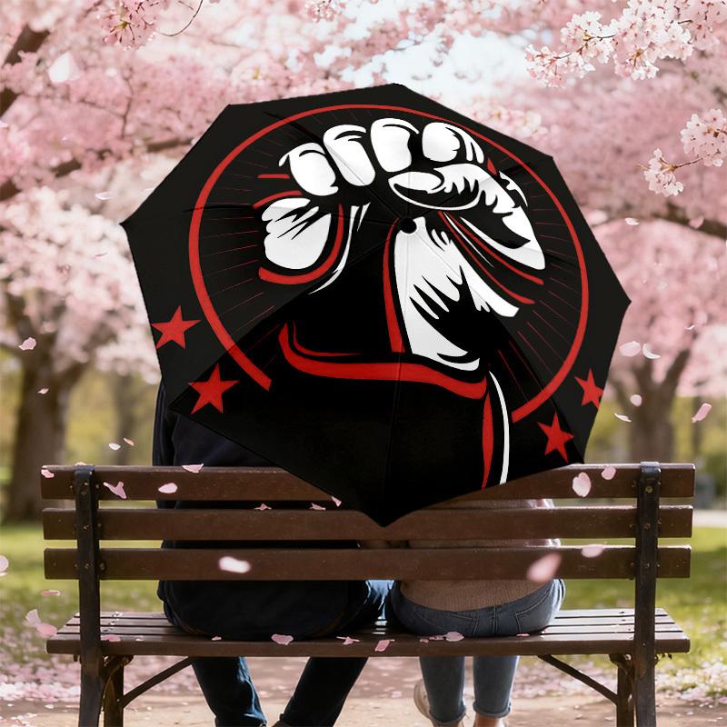 1 Stück Faust Fitnessstudio-Regenschirm - 8 Speichen verstärkt, Automatisches Öffnen, Leicht & Langlebig, Niedliches Modeaccessoire für den Außenbereich, Strand oder Freizeit, Strandregenschirm