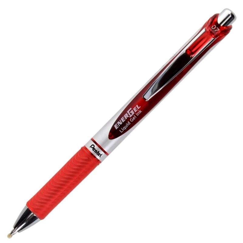 Pentel Energel Automatic Rollerball Pen Red Bln75-B