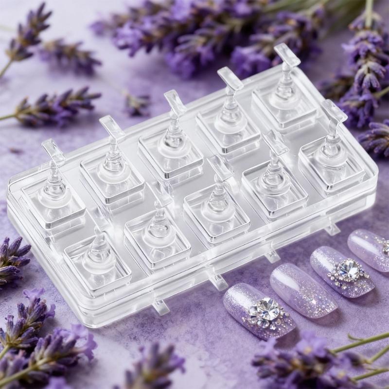Non Magnetic Acrylic Nail Holder Safe for Electronic Devices Lightweight and Portable with Sturdy Base Easy Clean