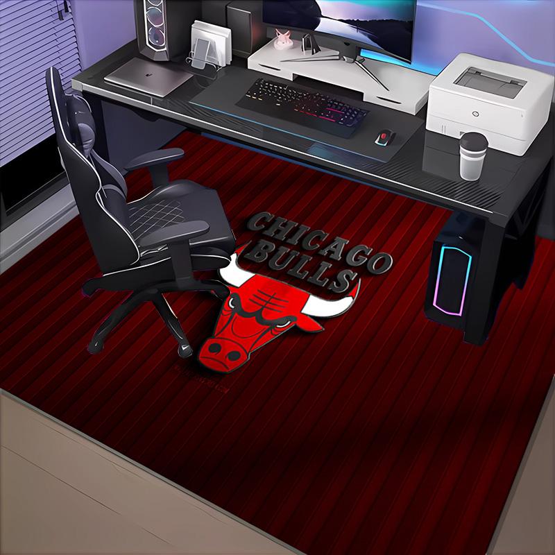 1PC Chicago-Bulls Logo Floor Mat for Living Room, Game Rooms, Office, Bedroom, Office Floor Mat Playful Design, Christmas Fan Gifts