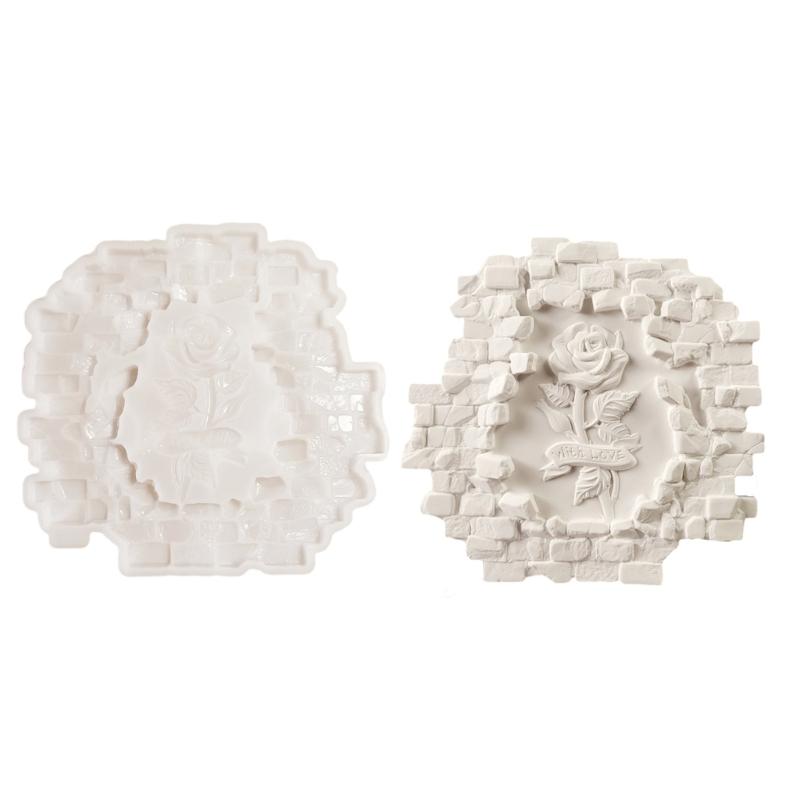 

Reusable Silicones Rose in Brick Wall Mold For Resins Jewelry Making Home Wall Hanging Decoration And Crafting Supplies 1