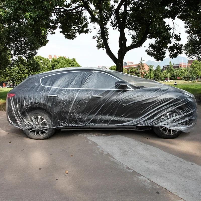 Disposable Car Cover Indoor Dustproof PEVA Car Cover Transparent Soft Scratch-Free Auto Exterior Protector Universal