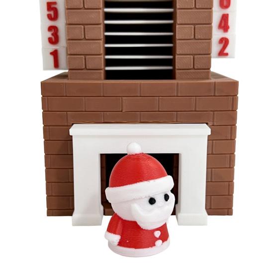 Santa Advent Calendar 25 Day Santa In Fireplace Ornament Christmas Countdown Calendar with Santa Claus Coming Down Stair for Holiday Decor