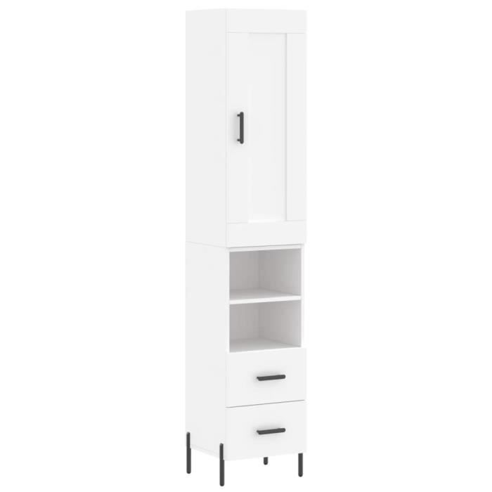 VidaXL Buffet haut Blanc 34,5x34x180 cm Bois d'ingénierie 3200265
