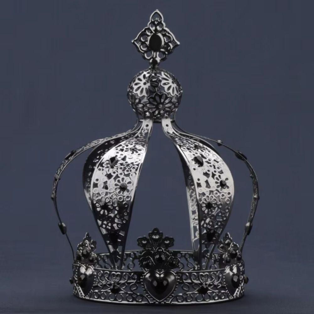 1/2Pcs Baroque Rhinestone Crown Creative Bridal Headband Crown Cake Topper  Birthday Gift