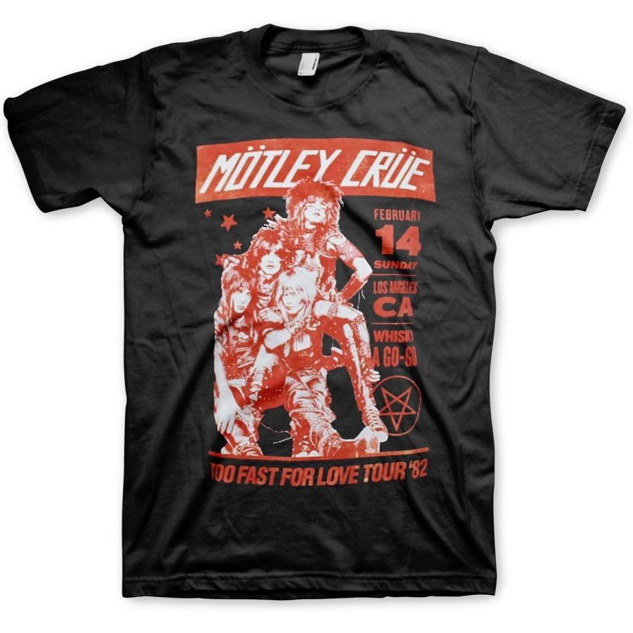 Motley Crue Футболка с коротким рукавом  82 Whisky A Go Go Мужская Винтажный Стиль Графическая Футболка XXXXXL чёрный