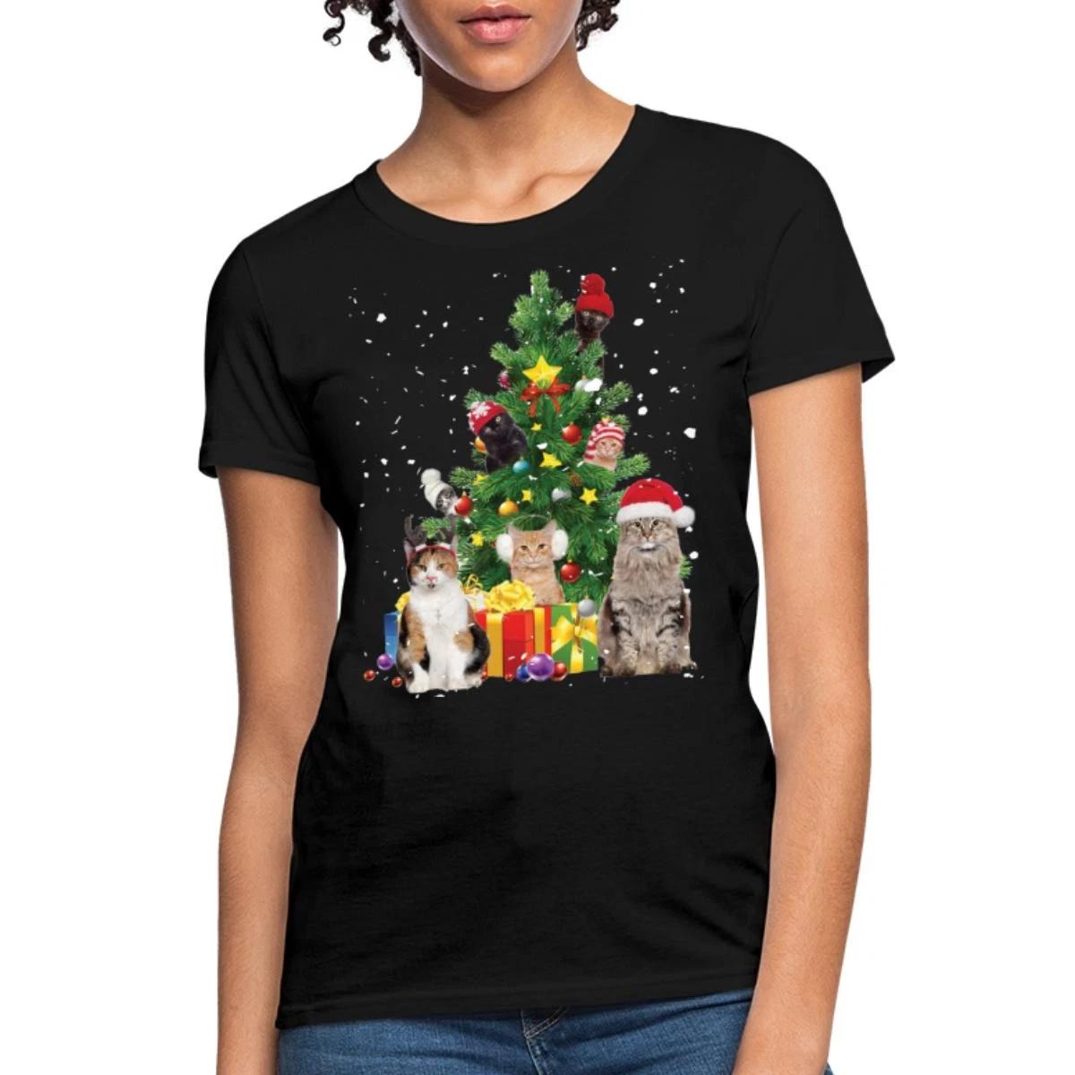 Christmas Tree Cats Catmas Women s T-Shirt XL