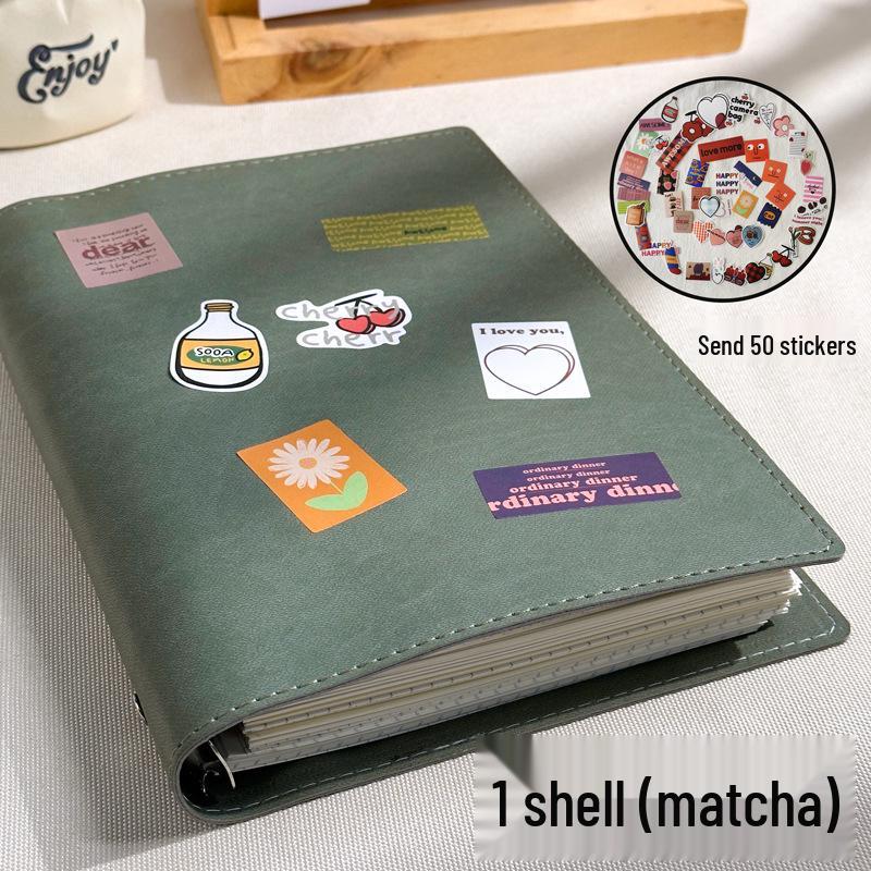 B5/A5 Loose-Leaf Leather Notebook with Removable Buckle - Perfect for Postgraduate Students