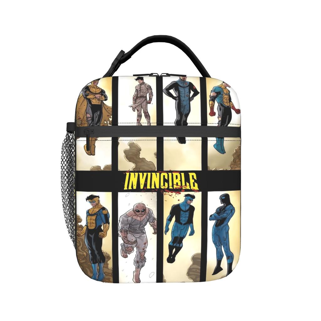 Invincible Lunch Bag For Men Atom Eve Graphic Lunch Box Funny Outdoor Picnic Cooler Bag Portable Oxford Thermal Lunch Bags