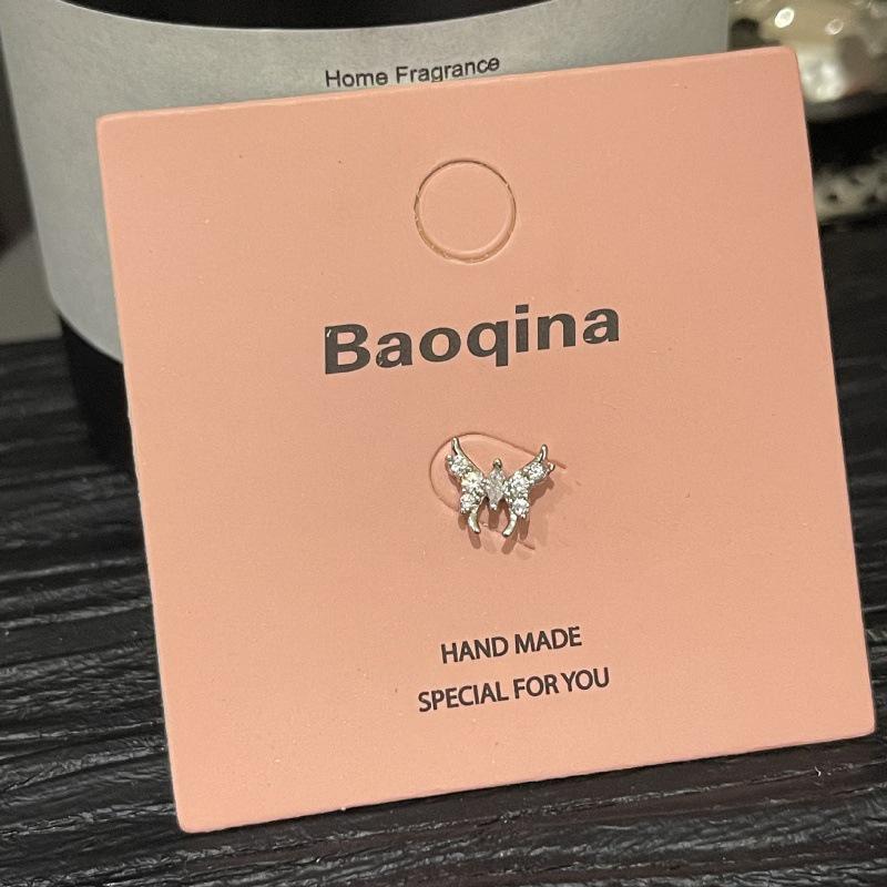 Pink Card Baoqina Flat Threaded Cartilage Stud: Trendy Cross-border Hot-Selling Piercing Jewelry