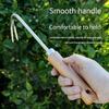 1PC Double Hook Weeding Tool with V-Shaped Metal Head and Solid Wood Handle - Deep Weeding, Learning Gardening Tool